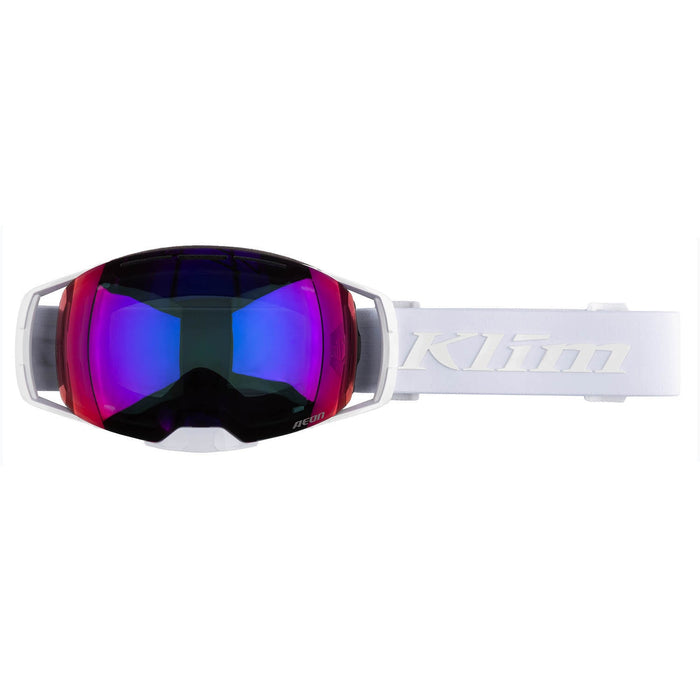 KLIM Aeon Snow Goggles in White Blue Red Mirror