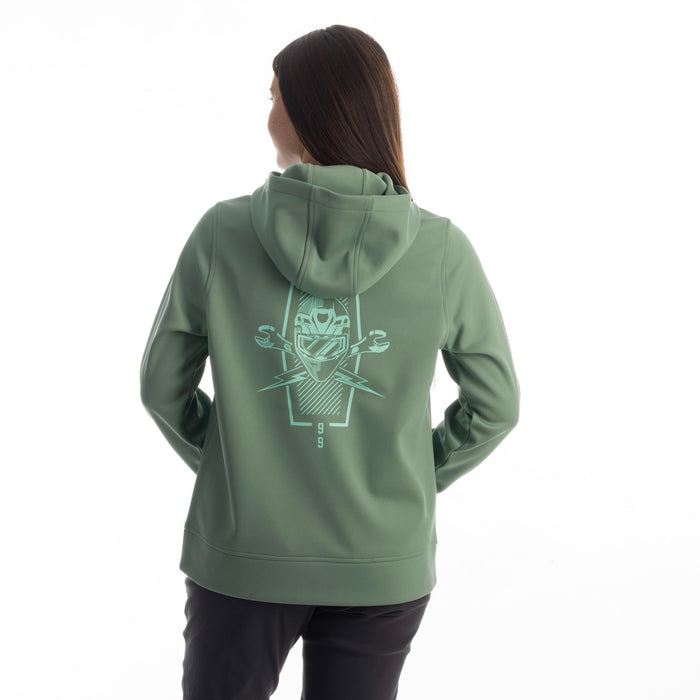 KLIM KLIM PETROL WOMEN'S PULLOVER HOODIE 2025 in Hedge Green - Beach Glass