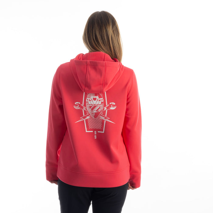 KLIM KLIM PETROL WOMEN'S PULLOVER HOODIE 2025 in Rouge Red - White