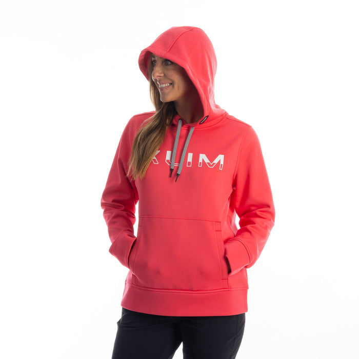 KLIM KLIM PETROL WOMEN'S PULLOVER HOODIE 2025 in Rouge Red - White