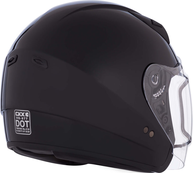 CKX VG77 HELMET SOLID LENS 2025 - GLOSSY BLACK -  DOUBLE LENS
