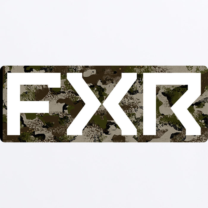 FXR Split Sticker 6” in White/Army Camo