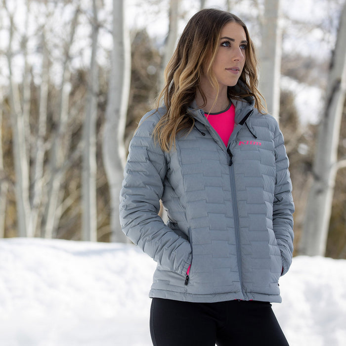 Klim Women's Luna Jacket in  Monument Gray - Knockout Pink - 2021