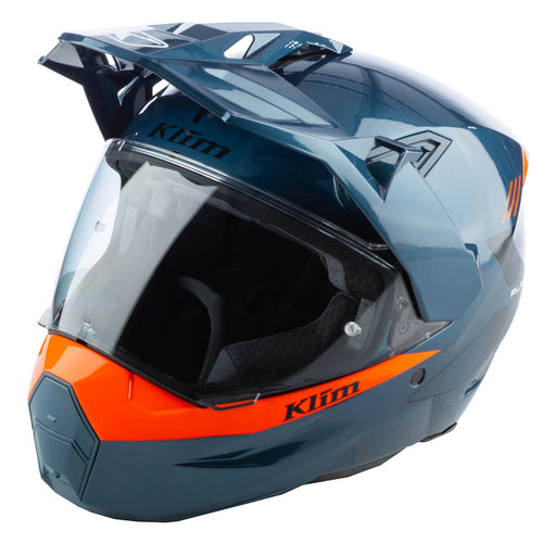 KLIM X1 ALPHA SOLID HELMET - ECE/DOT 2025 in Gloss Concept Petrol - Strike Orange