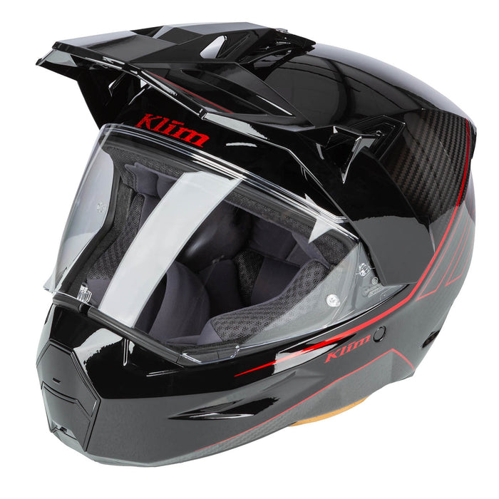 KLIM X1 ALPHA QUANTA HELMET - ECE/DOT 2025 in Gloss Black - Fiery Red