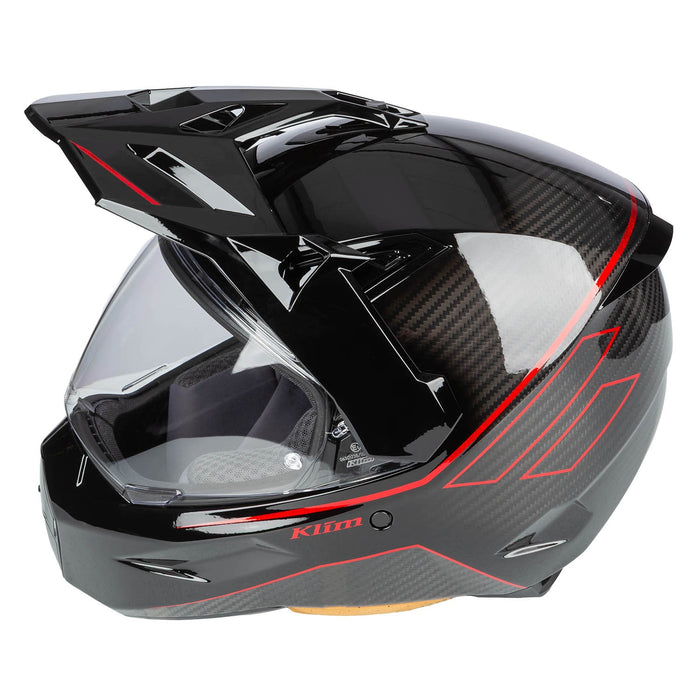 KLIM X1 ALPHA QUANTA HELMET - ECE/DOT 2025 in Gloss Black - Fiery Red