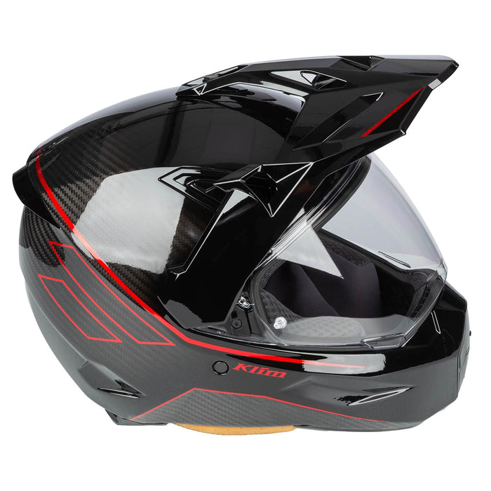 KLIM X1 ALPHA QUANTA HELMET - ECE/DOT 2025 in Gloss Black - Fiery Red