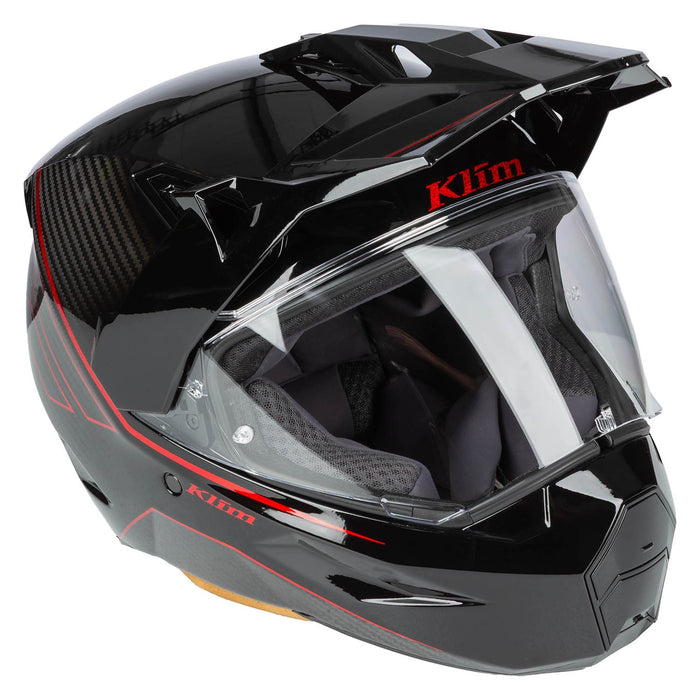 KLIM X1 ALPHA QUANTA HELMET - ECE/DOT 2025 in Gloss Black - Fiery Red