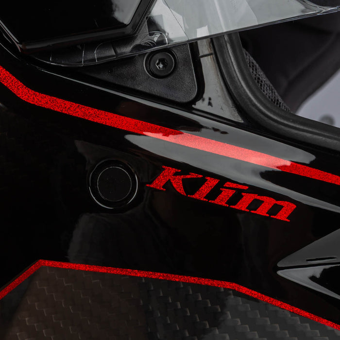 KLIM X1 ALPHA QUANTA HELMET - ECE/DOT 2025 in Gloss Black - Fiery Red