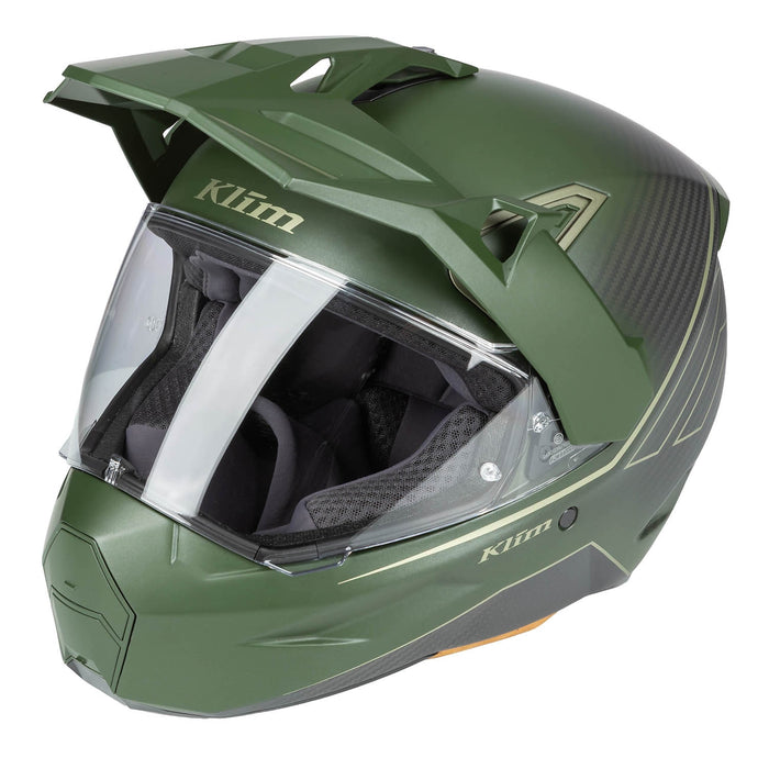 KLIM X1 ALPHA QUANTA HELMET - ECE/DOT 2025 in Matte Rifle Green - Oil Green