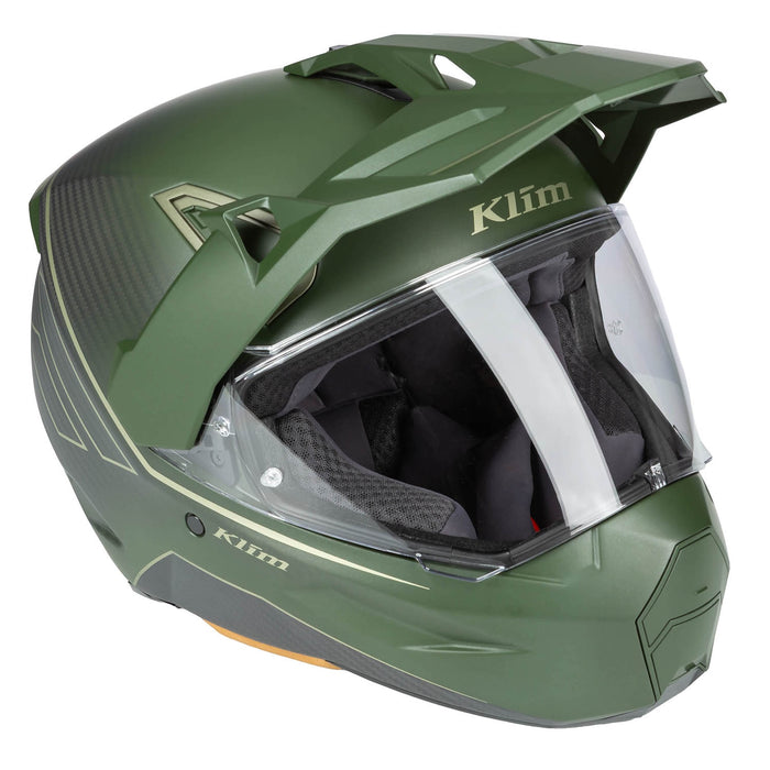 KLIM X1 ALPHA QUANTA HELMET - ECE/DOT 2025 in Matte Rifle Green - Oil Green