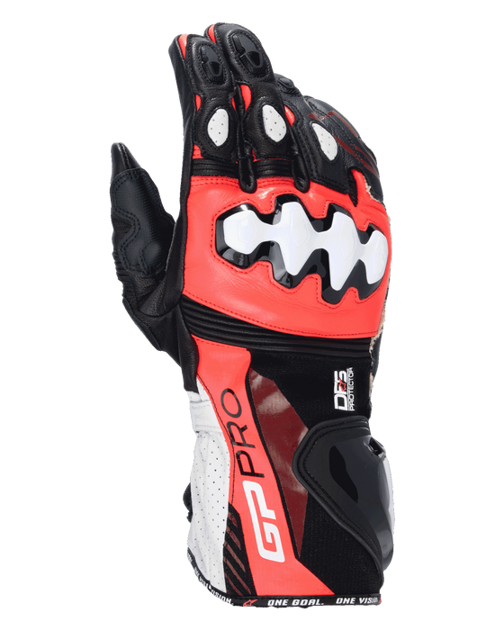 ALPINESTARS GP PRO R4 GLOVES 2025 in Black/Fluo Red/White