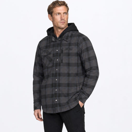 FXR INSULATED HD FLANNEL JACKET in Black/Ashpalt