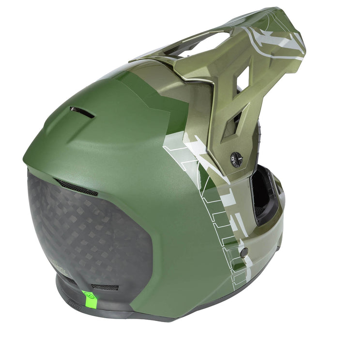 KLIM F3 CARBON PRO TILT OFF-ROAD HELMET ECE in Gloss Rifle Green - Oil Green