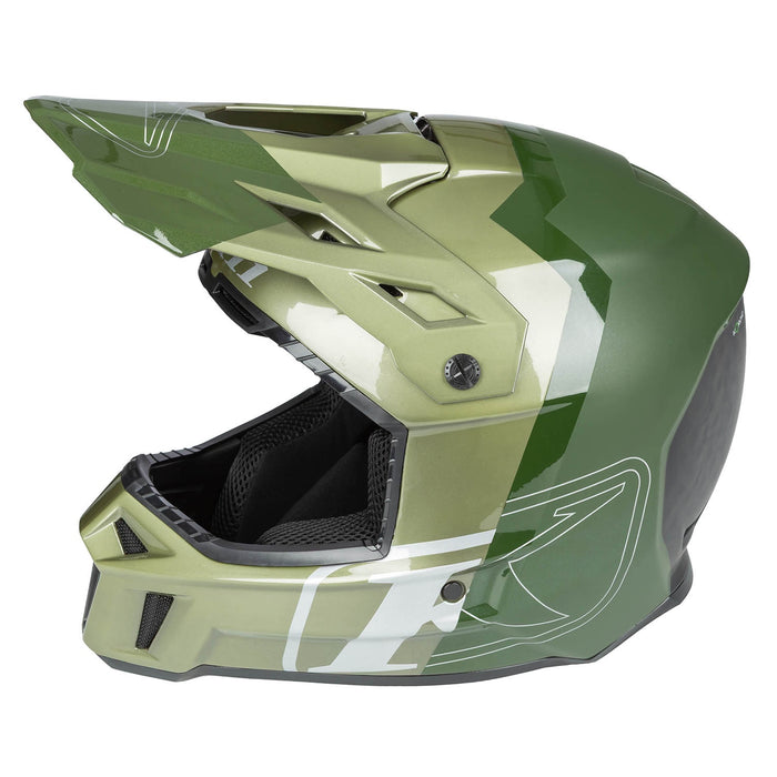 KLIM F3 CARBON PRO TILT OFF-ROAD HELMET ECE in Gloss Rifle Green - Oil Green