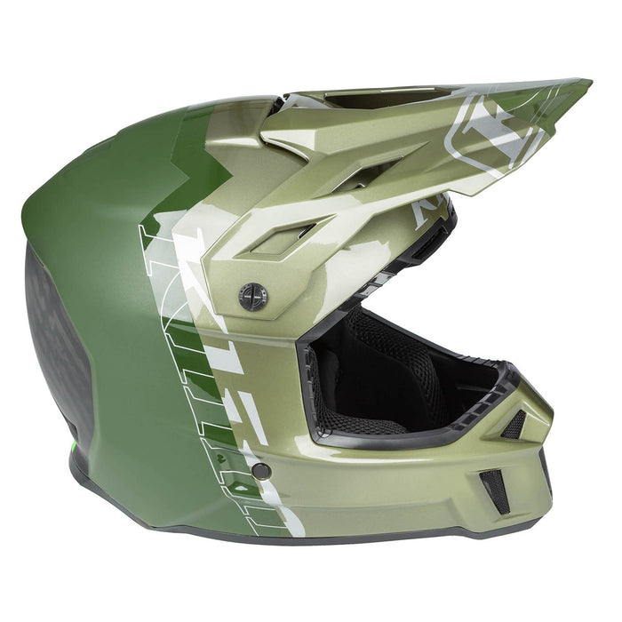 KLIM F3 CARBON PRO TILT OFF-ROAD HELMET ECE in Gloss Rifle Green - Oil Green