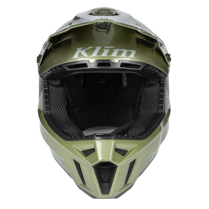 KLIM F3 CARBON PRO TILT OFF-ROAD HELMET ECE in Gloss Rifle Green - Oil Green