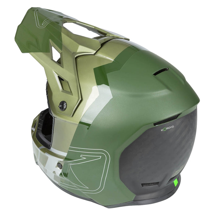 KLIM F3 CARBON PRO TILT OFF-ROAD HELMET ECE in Gloss Rifle Green - Oil Green