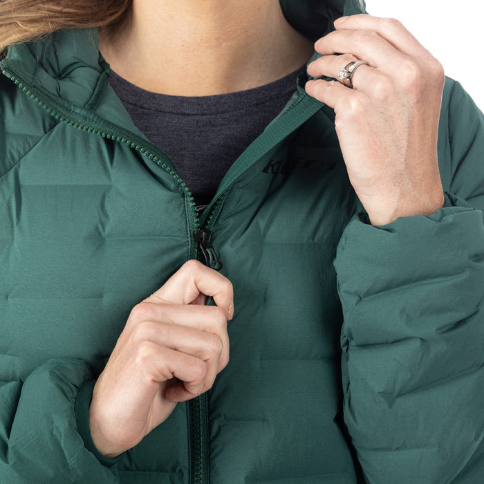 KLIM LUNA STRETCH DOWN HOODED JACKET 2025 in Rain Forest