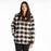 Klim Big Sky Fleece Lined Women's Flannel Hoodie in Papyrus - Asphalt