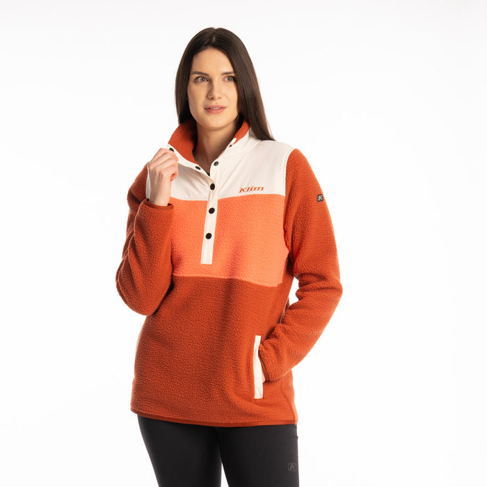 Klim High Pile Mountain Women's Fleece Pullover in Picante - Emberglow