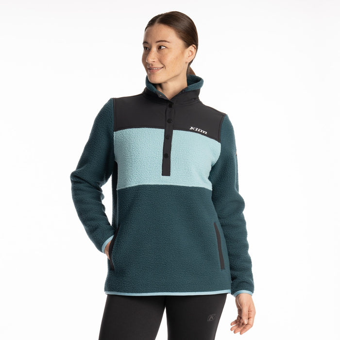 Klim High Pile Mountain Women's Fleece Pullover in Reflecting Pond - Milky Blue