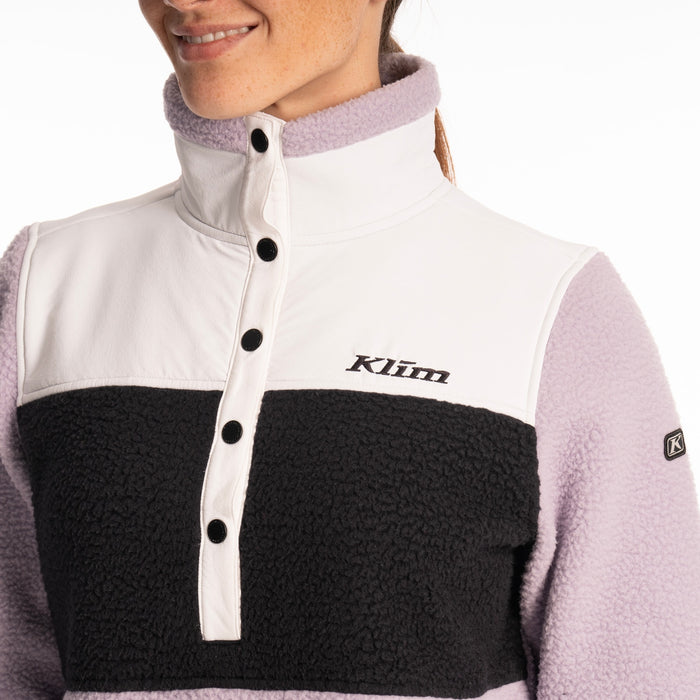 Klim High Pile Mountain Women's Fleece Pullover in Wisteria - Black