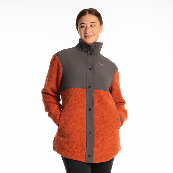 KLIM High Pile Mountain Women's Fleece Jacket in Picante - Asphalt