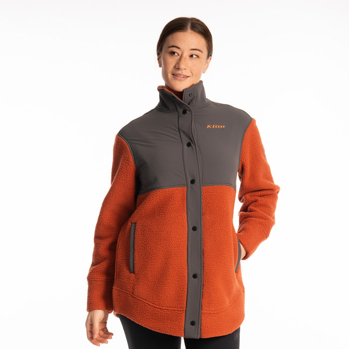 KLIM High Pile Mountain Women's Fleece Jacket in Picante - Asphalt