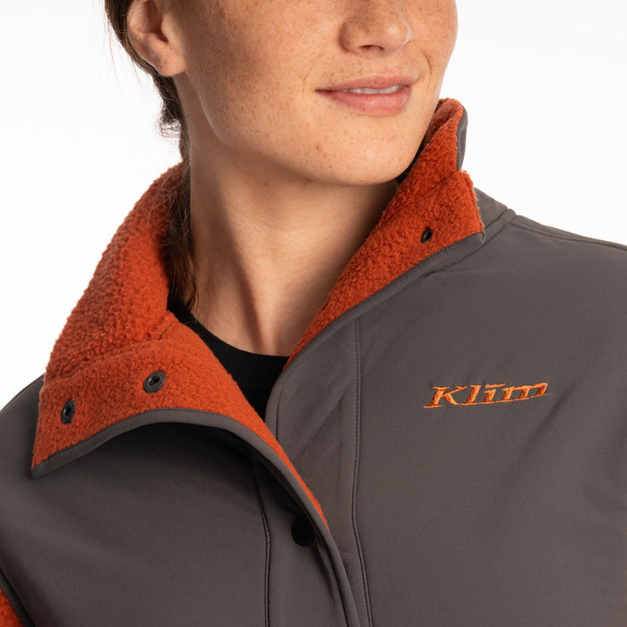 KLIM High Pile Mountain Women's Fleece Jacket in Picante - Asphalt