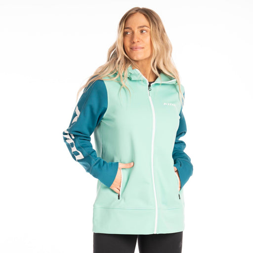 Klim Visita Women's Long Hoodie in Electric Green - Deep Lagoon