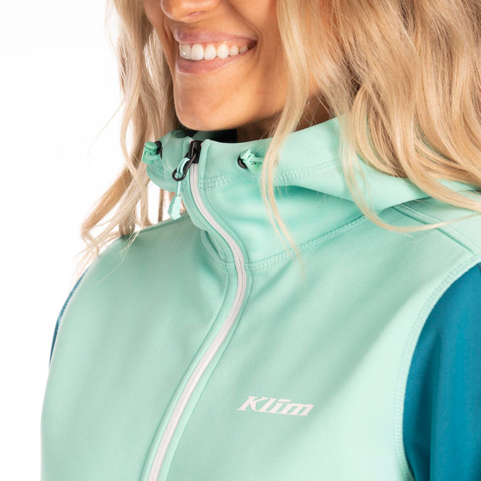 Klim Visita Women's Long Hoodie in Electric Green - Deep Lagoon