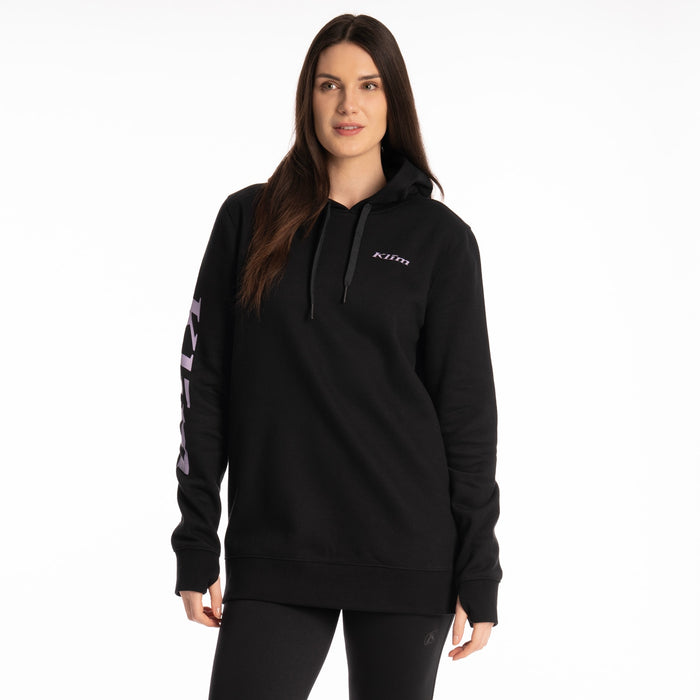 Klim Mariposa Long Pullover Hoodie in Black - Wisteria