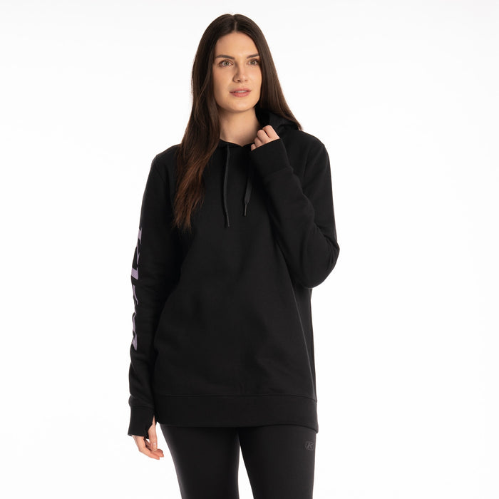 Klim Mariposa Long Pullover Hoodie in Black - Wisteria