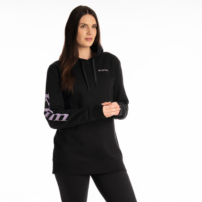 Klim Mariposa Long Pullover Hoodie in Black - Wisteria