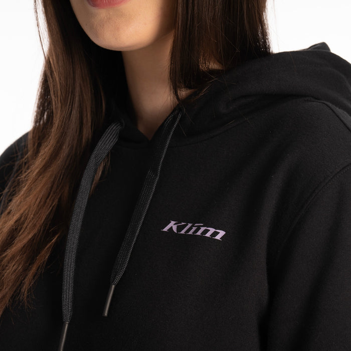 Klim Mariposa Long Pullover Hoodie in Black - Wisteria