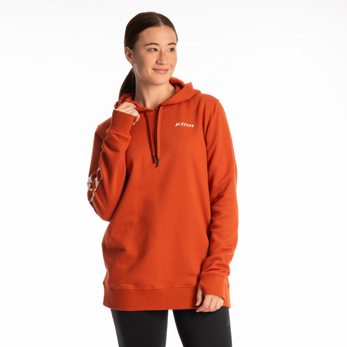 Klim Mariposa Long Pullover Hoodie in Picante - Papyrus