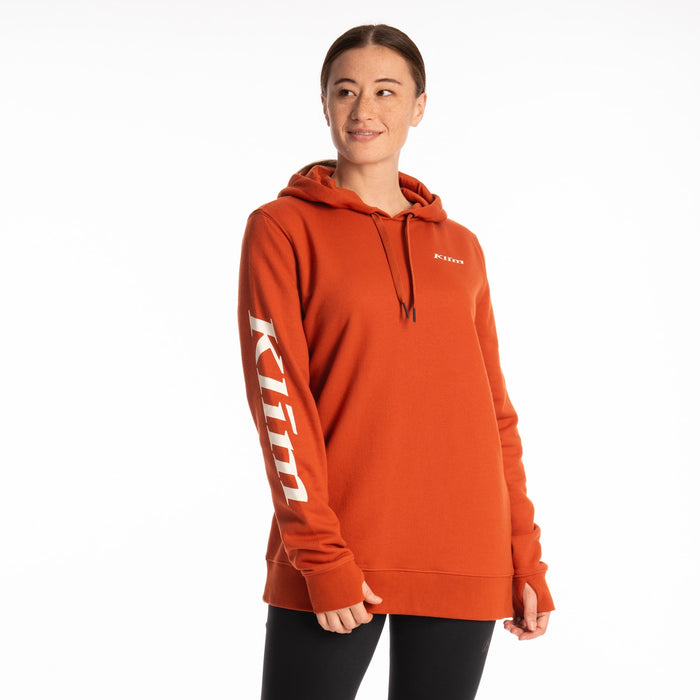 Klim Mariposa Long Pullover Hoodie in Picante - Papyrus