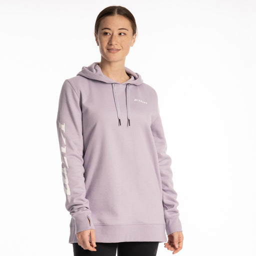 Klim Mariposa Long Pullover Hoodie in Wisteria - White