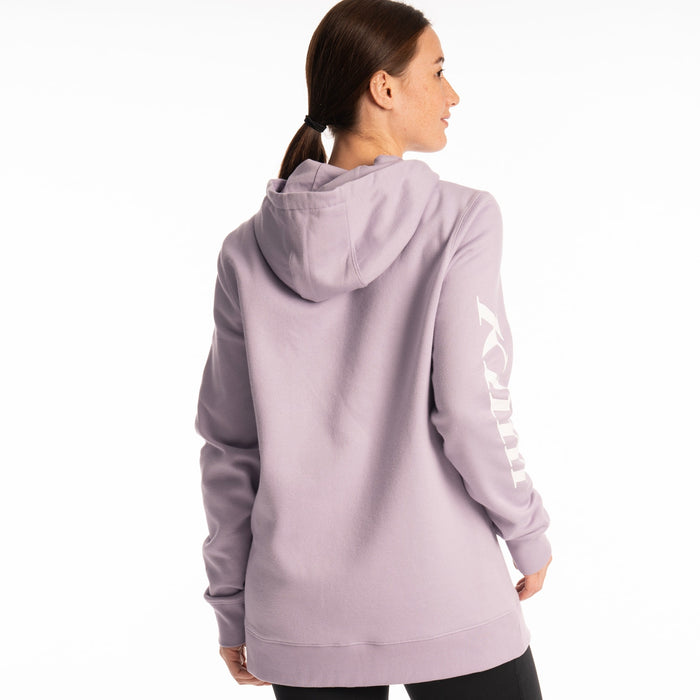 Klim Mariposa Long Pullover Hoodie in Wisteria - White