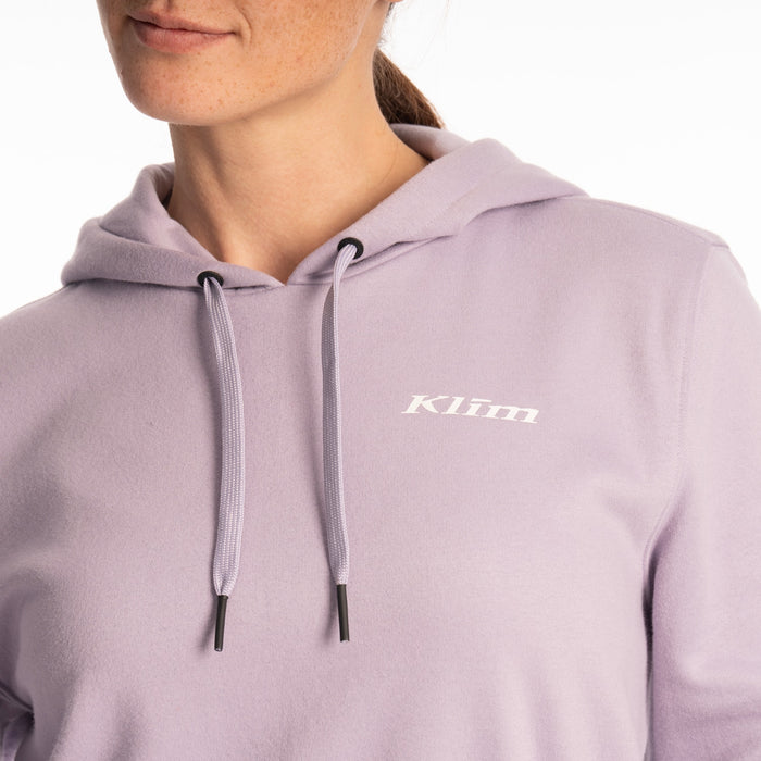 Klim Mariposa Long Pullover Hoodie in Wisteria - White