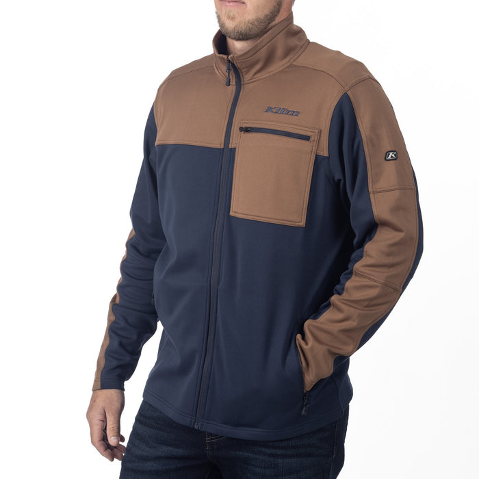Klim Glacier Jacket in Dress Blues - Cocoa Brown