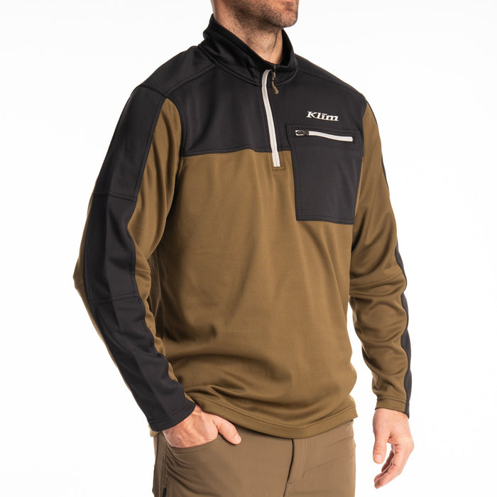 Klim Glacier 1/4 Zip in Dark Olive - Black