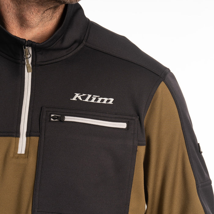 Klim Glacier 1/4 Zip in Dark Olive - Black