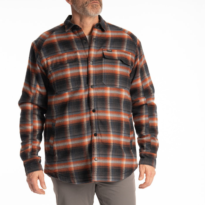 KLIM Bridger Fleece Lined Flannel Shirt in Asphalt - Picante