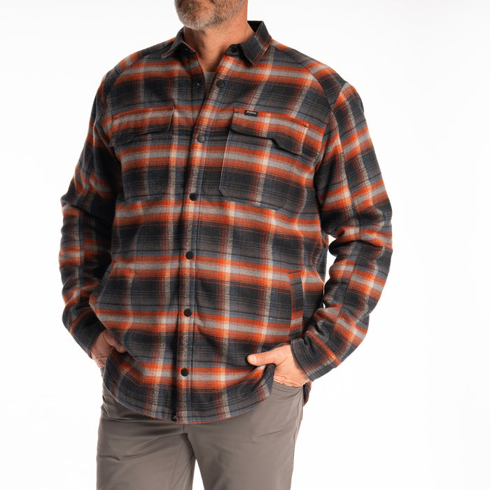 KLIM Bridger Fleece Lined Flannel Shirt in Asphalt - Picante