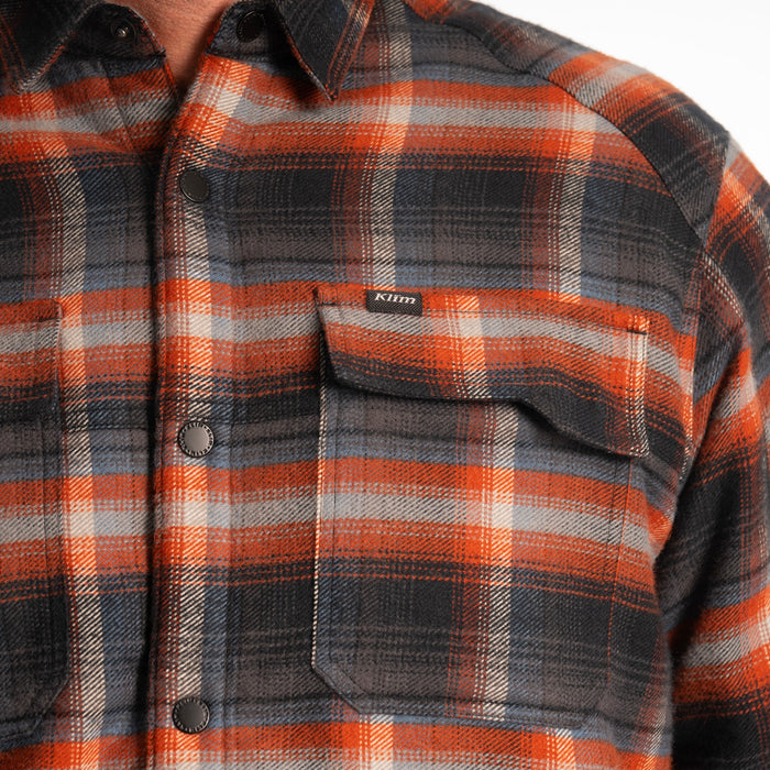 KLIM Bridger Fleece Lined Flannel Shirt in Asphalt - Picante