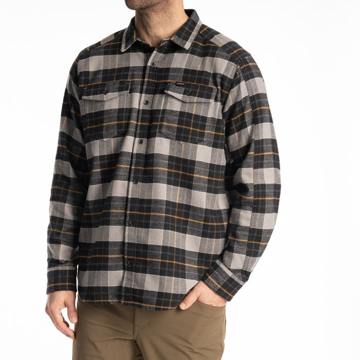 KLIM Owen Heavyweight Flannel Shirt in Monument - Black