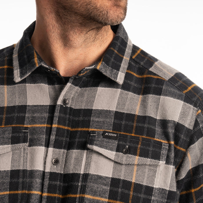 KLIM Owen Heavyweight Flannel Shirt in Monument - Black