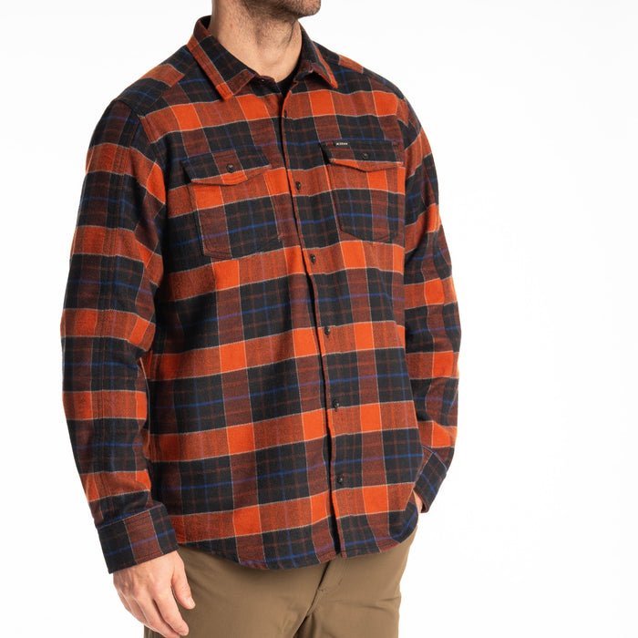 KLIM Owen Heavyweight Flannel Shirt in Picante - Black